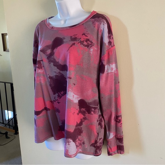 Seed to Style Women Purple & Pink Long Sleeve 100% Organic Cotton Blouse Size L - Picture 2 of 10